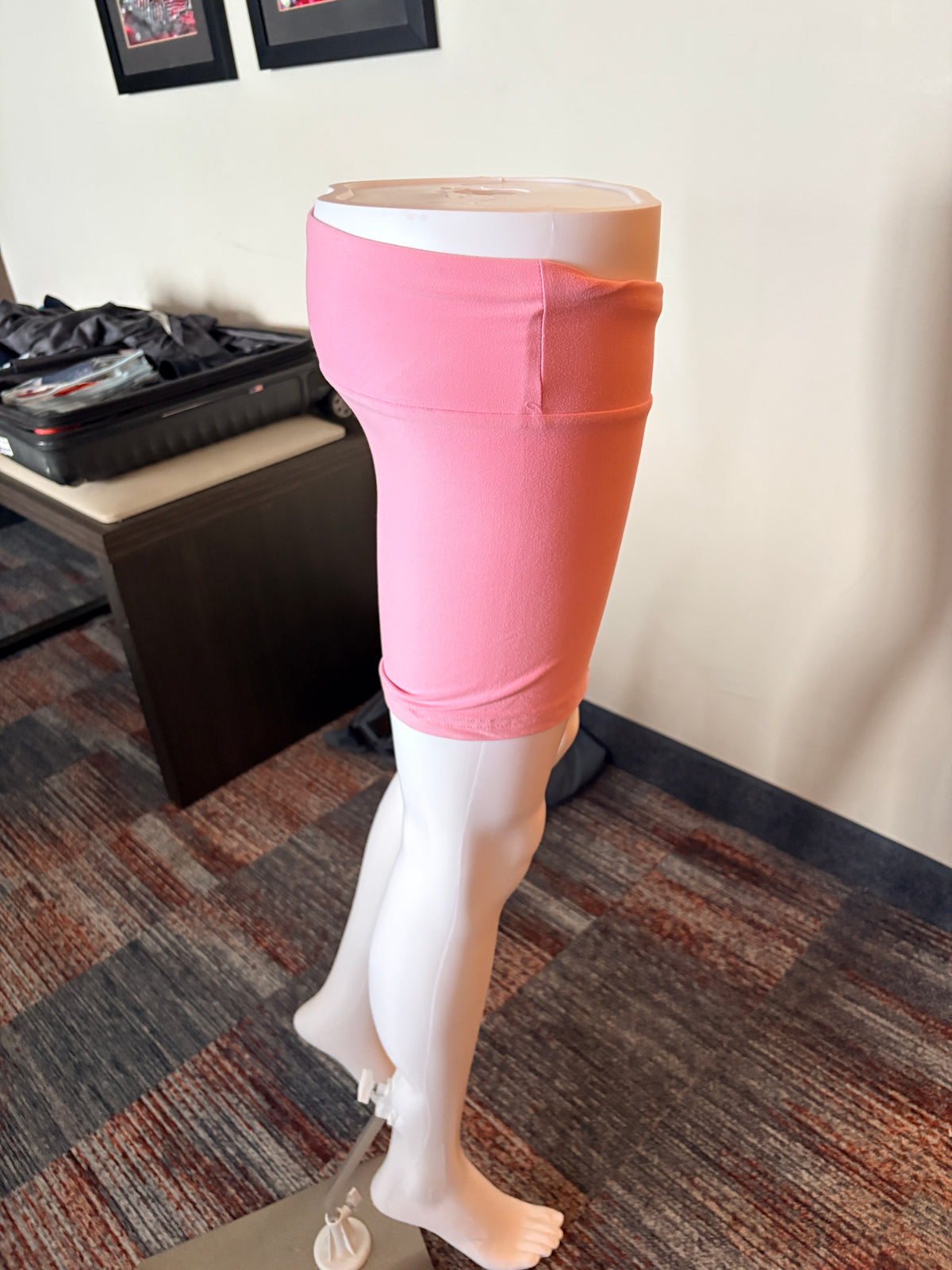 NLC pink bike shorts, side view, Bargain Bin