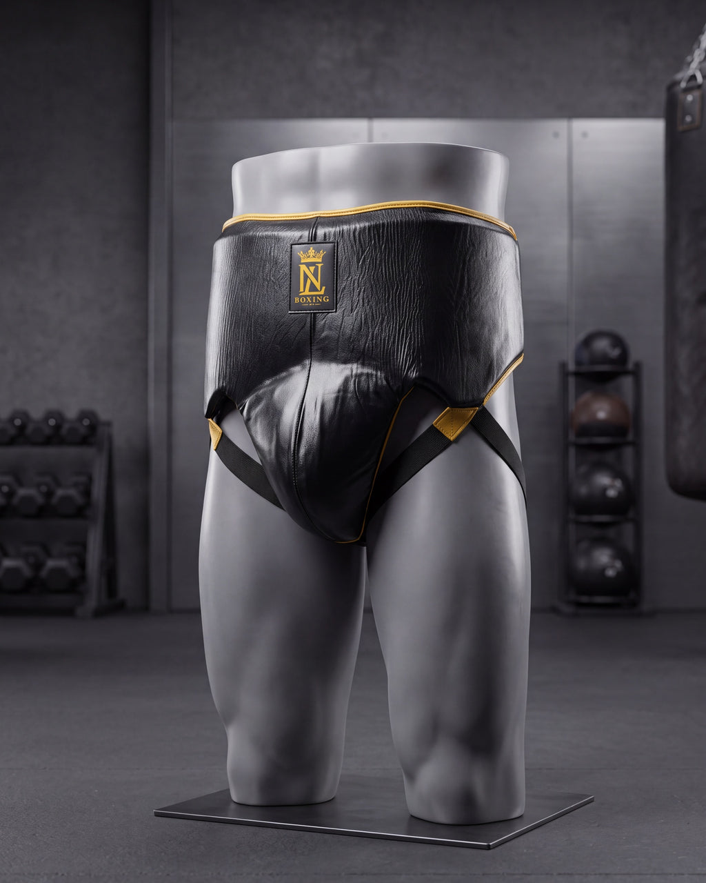 New Level Boxing Groin Protector — Black/Gold