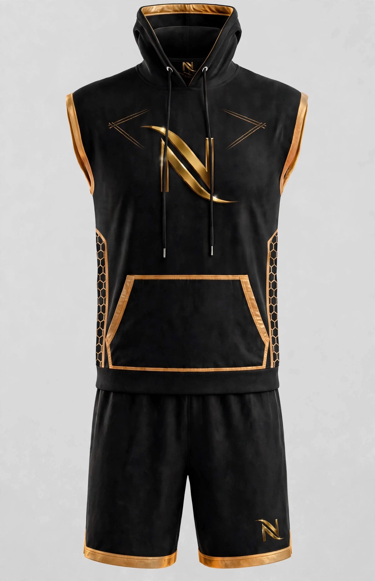 NLB Boxing — Black Sleeveless Training Hoodie