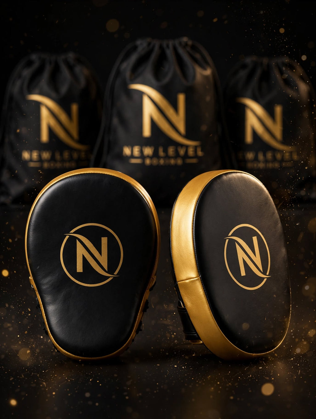 NLB Oversized Focus Mitts — Black & Gold
