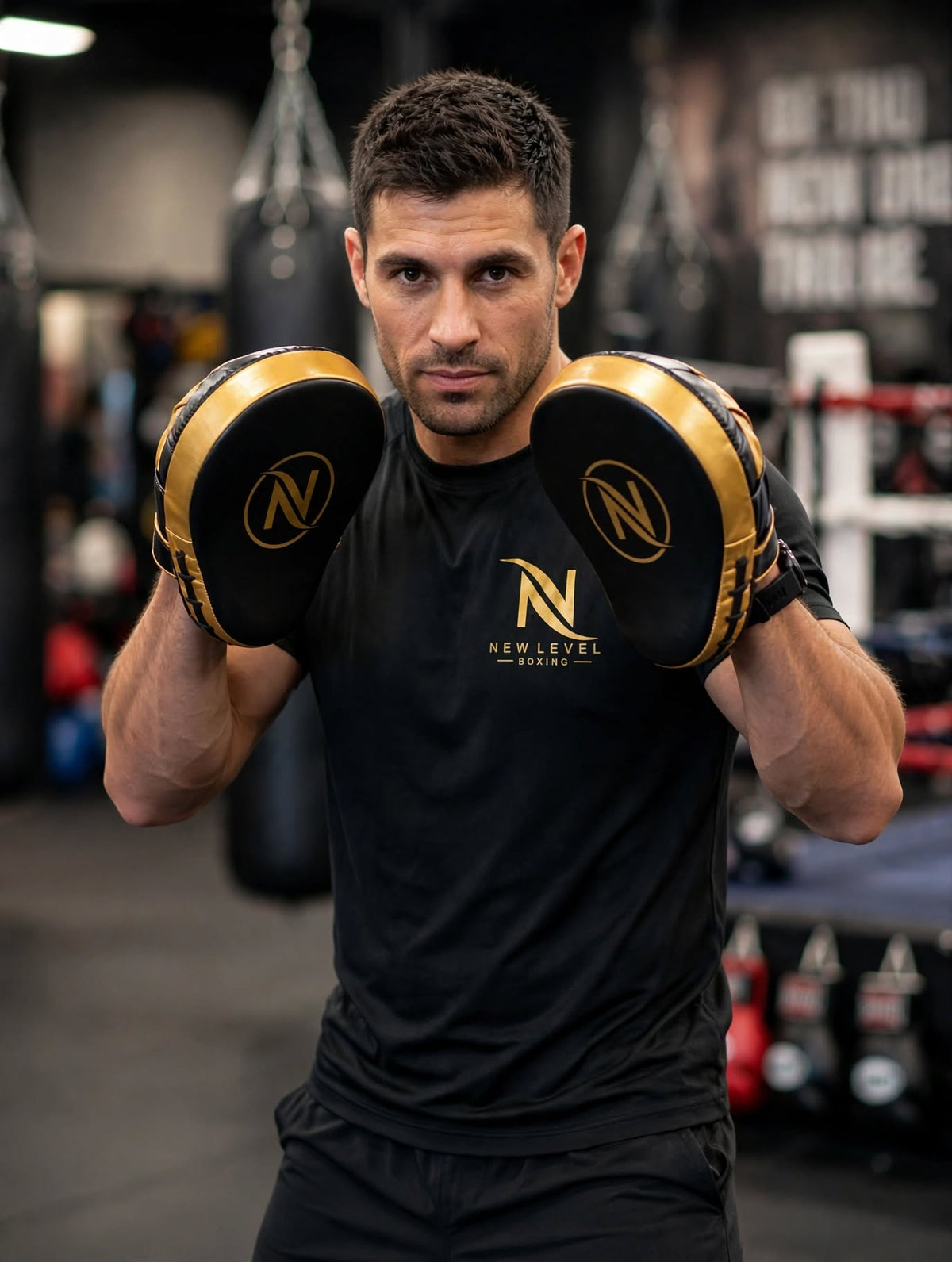NLB Oversized Focus Mitts — Black & Gold